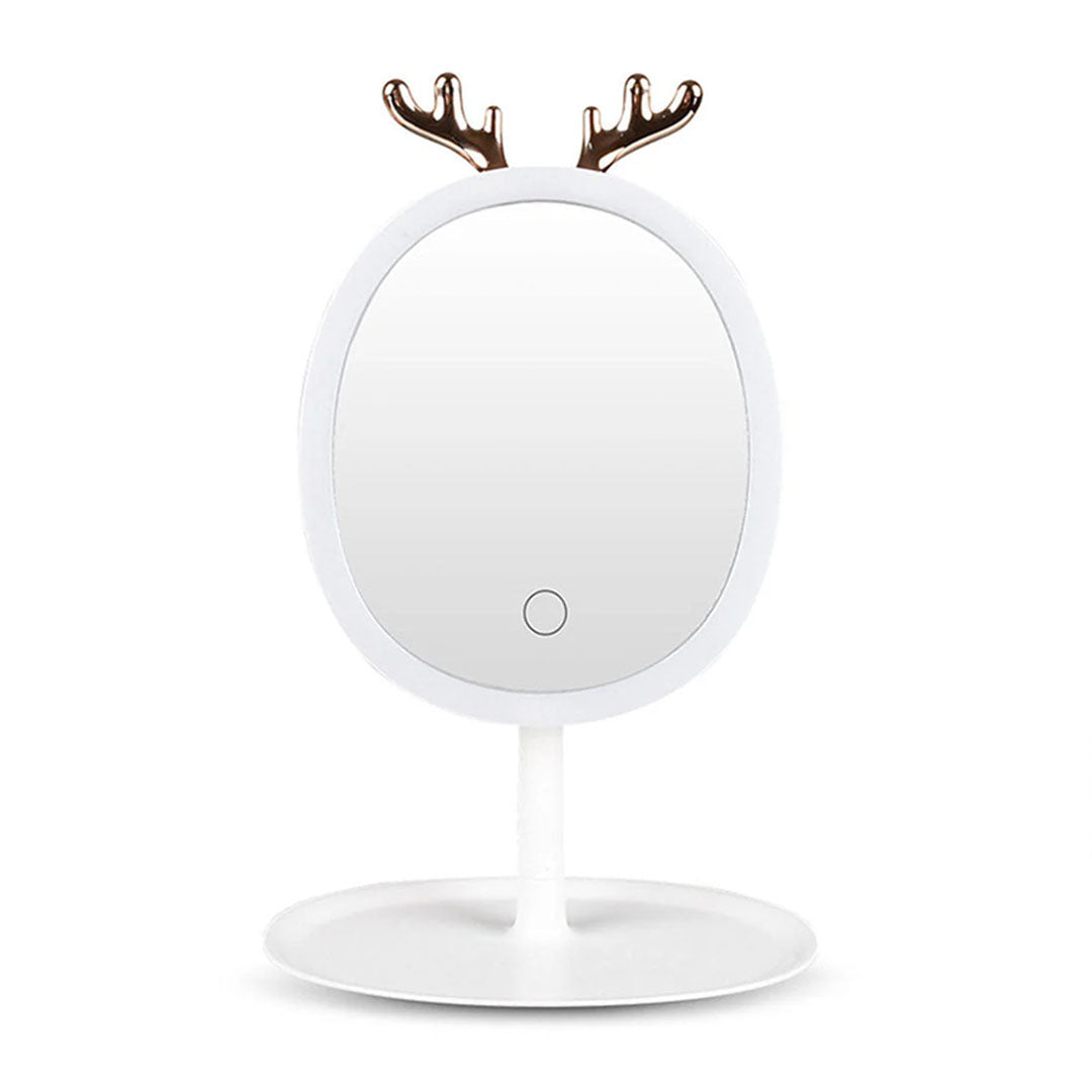 SOGA White Antler LED Light Makeup Mirror Tabletop Vanity Home Decor