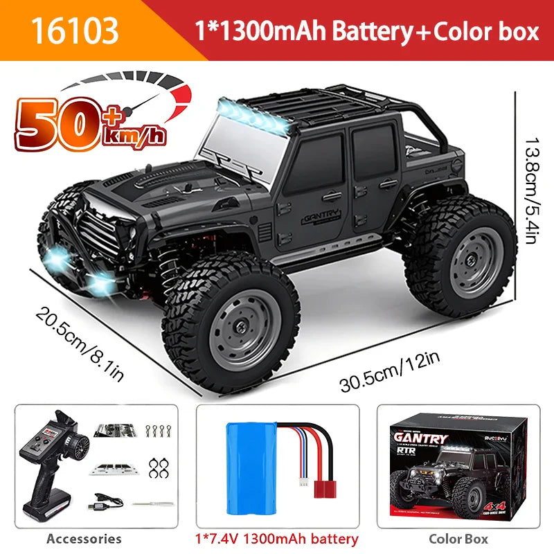 High-Speed 1:16 4WD Drift RC Car with LED – Thrilling Fun for Kids