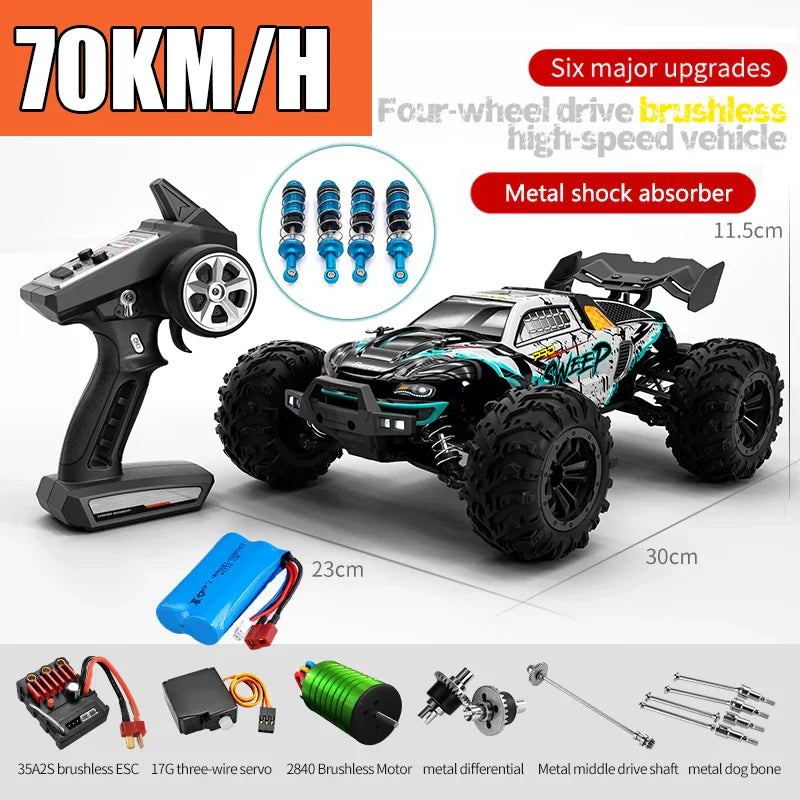 High-Speed 4WD RC Drift Truck with LED Lights